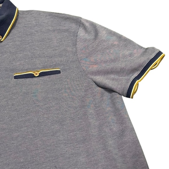 Ted Baker Navy and Gold Men's Shirt - Picture 5 of 6